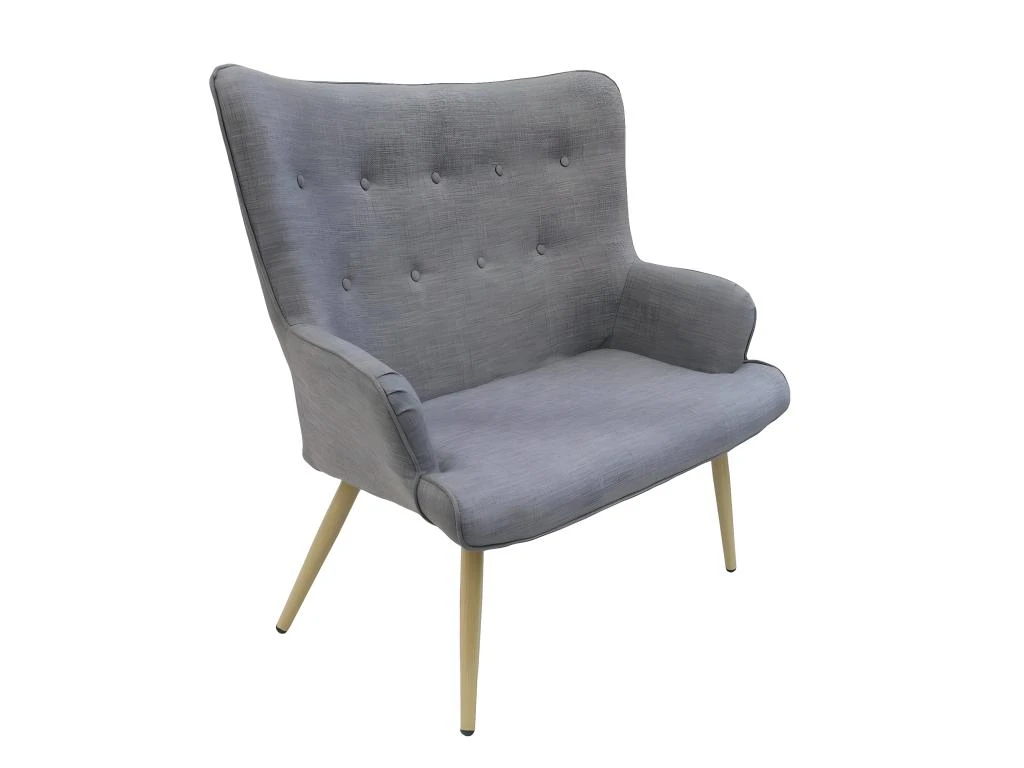 HELICIA - Canapé Fixe 2 Places Tissu Gris 3 HELICIA - Canapé Fixe 2 Places Tissu Gris