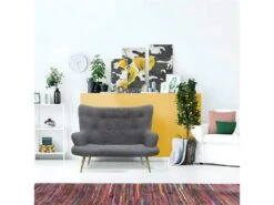 HELICIA - Canapé Fixe 2 Places Tissu Gris 11 HELICIA - Canapé Fixe 2 Places Tissu Gris -Meubles Soldes Boutique canape 9169887