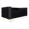Canapé 2 Places Edward Velours Noir Pieds Doré 2 Canapé 2 Places Edward Velours Noir Pieds Doré -Meubles Soldes Boutique canape 9169941