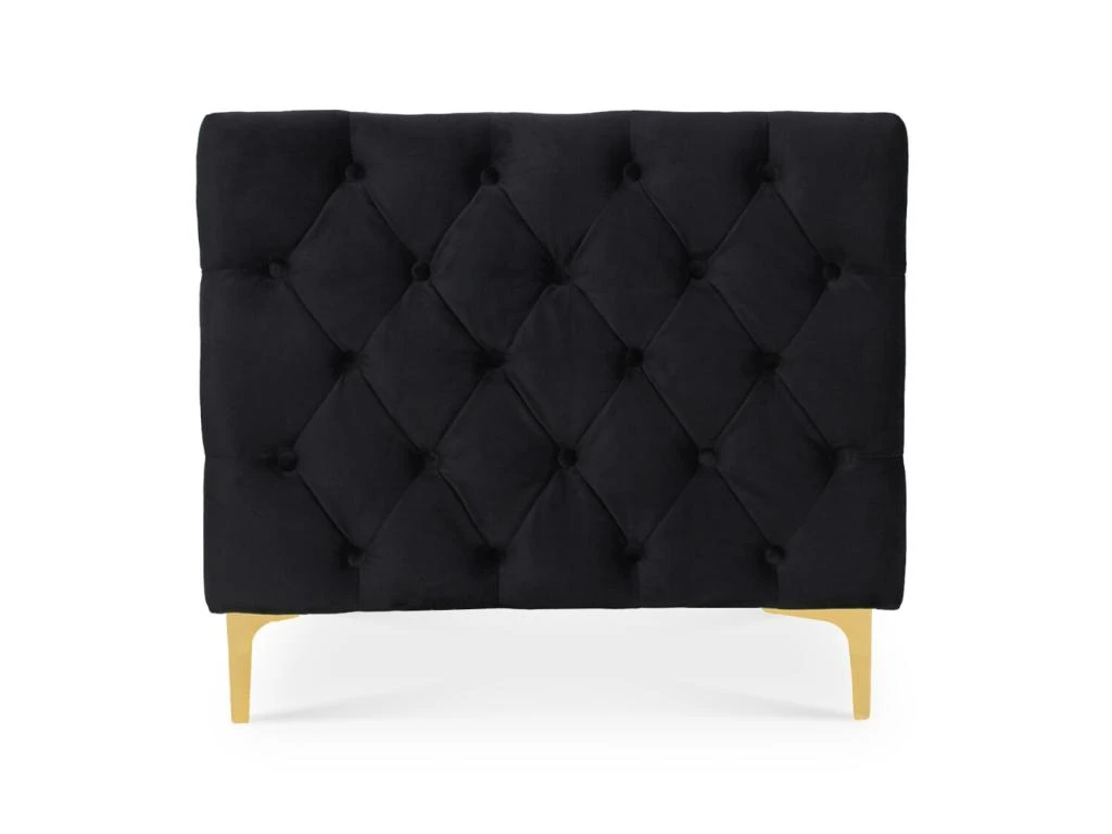 Canapé 2 Places Edward Velours Noir Pieds Doré 5 Canapé 2 Places Edward Velours Noir Pieds Doré – Image 3