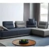 Canapé D'angle Modulable Tissu Gris Et Bleu - LOUNGE -Meubles Soldes Boutique canape 9170551
