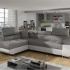 Canapé D'angle Gauche Convertible Marius Gris Et Blanc -Meubles Soldes Boutique canape 9479805