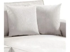 Canapé D'angle Réversible Et Convertible 4 Places Avec Coffre Isaac Velours Côtelé Blanc Cassé -Meubles Soldes Boutique canape 9480565