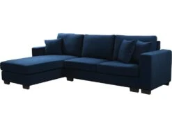 Canapé D'angle Réversible En Tissu "Lucas" - 5 Places - Bleu
