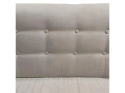 Canapé 3 Places Tissu Taupe Dossier Capitonné Et Pieds Bois - TRACY -Meubles Soldes Boutique canape 9483875