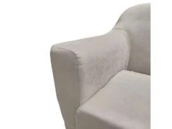 Canapé 3 Places Tissu Taupe Dossier Capitonné Et Pieds Bois - TRACY -Meubles Soldes Boutique canape 9483879