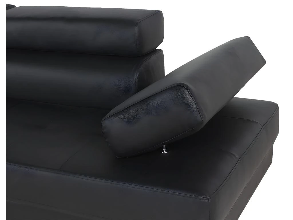 Canapé D'angle Gauche Avec Têtières Relevables Charly Noir 6 Canapé D'angle Gauche Avec Têtières Relevables Charly Noir – Image 4