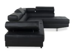 Canapé D'angle Droit Avec Têtières Relevables Charly Noir -Meubles Soldes Boutique canape 9989709