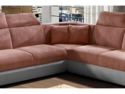 Canapé D'angle - Convertible - FELIPE VELOURS - En Tissu Luxe Rose Pale Et Gris, 5/6 Places 10 Canapé D'angle - Convertible - FELIPE VELOURS - En Tissu Luxe Rose Pale Et Gris, 5/6 Places -Meubles Soldes Boutique canape 9992455