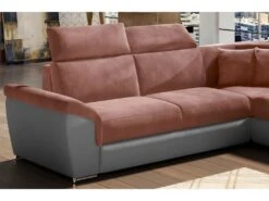 Canapé D'angle - Convertible - FELIPE VELOURS - En Tissu Luxe Rose Pale Et Gris, 5/6 Places 11 Canapé D'angle - Convertible - FELIPE VELOURS - En Tissu Luxe Rose Pale Et Gris, 5/6 Places -Meubles Soldes Boutique canape 9992457