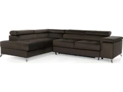 Canapé D'angle Convertible - ERWAN - En Tissu Luxe 5 Places, Chocolat, Angle Gauche (vu De Face) 11 Canapé D'angle Convertible - ERWAN - En Tissu Luxe 5 Places, Chocolat, Angle Gauche (vu De Face) -Meubles Soldes Boutique canape 9992679