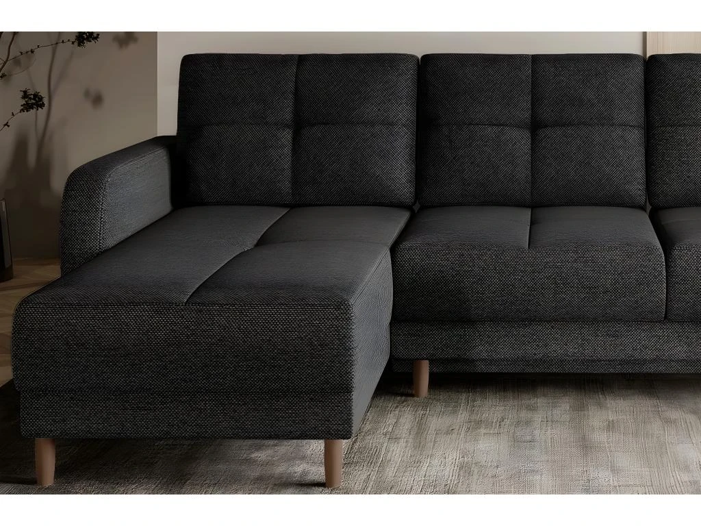 Canapé D'angle Convertible En Tissu Luxe, Rangement - Gris Foncé, Angle Gauche (vu De Face), ROXANE 5 Canapé D'angle Convertible En Tissu Luxe, Rangement - Gris Foncé, Angle Gauche (vu De Face), ROXANE – Image 3