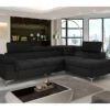 Canapé D'angle Convertible - ERNEST - En Tissu Luxe 5 Places, Noir, Angle Droit (vu De Face) 1 Canapé D'angle Convertible - ERNEST - En Tissu Luxe 5 Places, Noir, Angle Droit (vu De Face) -Meubles Soldes Boutique canape 9994707