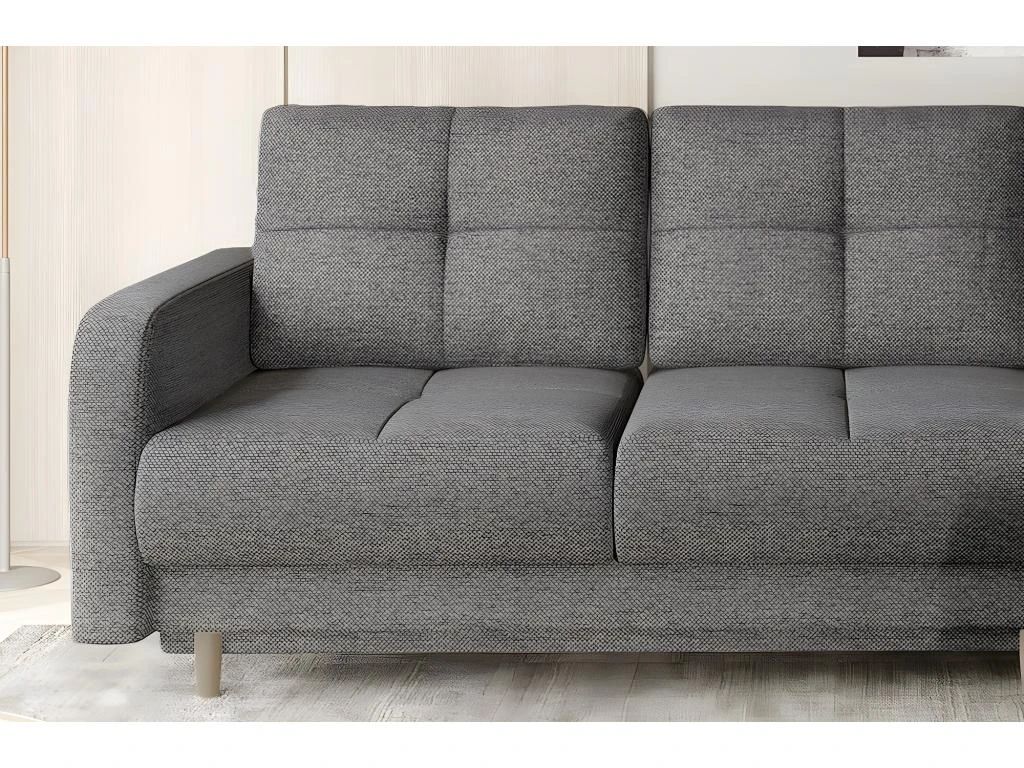 Canapé D'angle Convertible En Tissu Luxe, Rangement - Gris, Angle Droit (vu De Face), ROXANE 5 Canapé D'angle Convertible En Tissu Luxe, Rangement - Gris, Angle Droit (vu De Face), ROXANE – Image 3