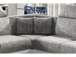 Canapé D'angle - Convertible - FELIPE - En Tissu Beige Et Simili Cuir Blanc, 5/6 Places -Meubles Soldes Boutique canape 9995611