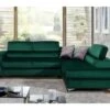 Canapé D'angle Convertible - ERWAN - En Tissu Luxe 5 Places, Vert, Angle Droit (vu De Face) -Meubles Soldes Boutique canape 9996019