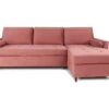 Canapé D'angle Convertible Réversible Claudio En Velours Vieux Rose -Meubles Soldes Boutique canape 9996303