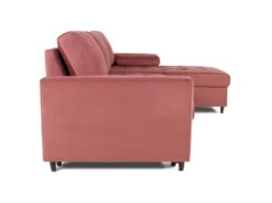 Canapé D'angle Convertible Réversible Claudio En Velours Vieux Rose -Meubles Soldes Boutique canape 9996311