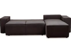 Canapé D'angle Convertible - SIDNEY VELOURS - En Tissu Luxe - 5/6 Places, Chocolat, Angle Droit (vu De Face) -Meubles Soldes Boutique canape 9996441