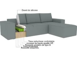 Canapé D'angle Convertible - SIDNEY VELOURS - En Tissu Luxe - 5/6 Places, Chocolat, Angle Droit (vu De Face) -Meubles Soldes Boutique canape 9996445