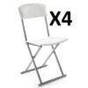 Lot De 4 Chaises Pliantes PVC Polyuréthane En Crème -Meubles Soldes Boutique chaise 10020559