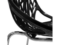 Lot De 2 Chaises Noires Empilables Avec Piètement Métal Chromé - NOVA -Meubles Soldes Boutique chaise 10020865