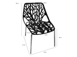 Lot De 2 Chaises Noires Empilables Avec Piètement Métal Chromé - NOVA -Meubles Soldes Boutique chaise 10020869