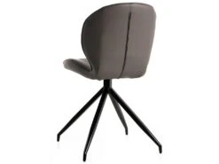 FOLA - Lot De 2 Chaises Simili Taupe Piètement Etoile -Meubles Soldes Boutique chaise 10198399