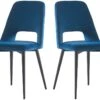 Lot De 2 Chaises En Velours "Fedora" - Bleu Foncé