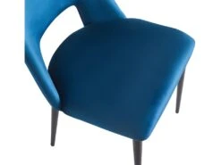 Lot De 2 Chaises En Velours "Fedora" - Bleu Foncé -Meubles Soldes Boutique chaise 10560873