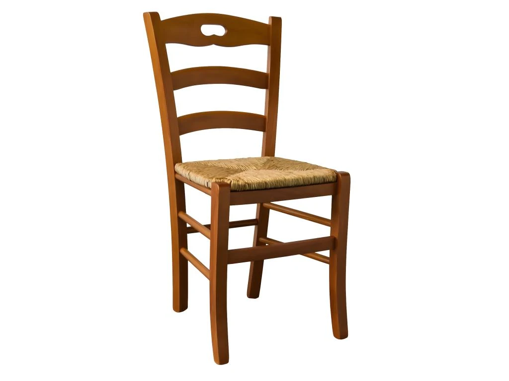 SUZY - Lot De 4 Chaises Teinté Chêne Et Assises En Paille 4 SUZY - Lot De 4 Chaises Teinté Chêne Et Assises En Paille – Image 2