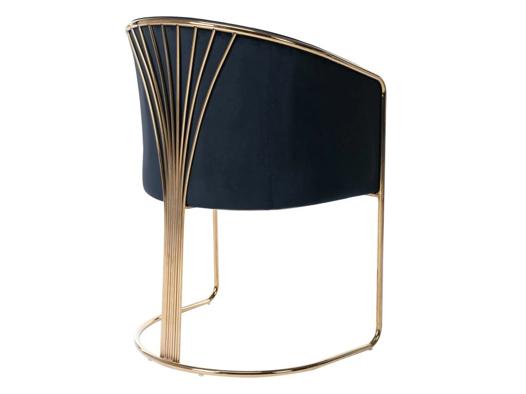 Lot De 6 Chaises Avec Accoudoirs En Velours Et Métal - Noir Et Doré - JOSETHE De Pascal MORABITO 7 Lot De 6 Chaises Avec Accoudoirs En Velours Et Métal - Noir Et Doré - JOSETHE De Pascal MORABITO – Image 5