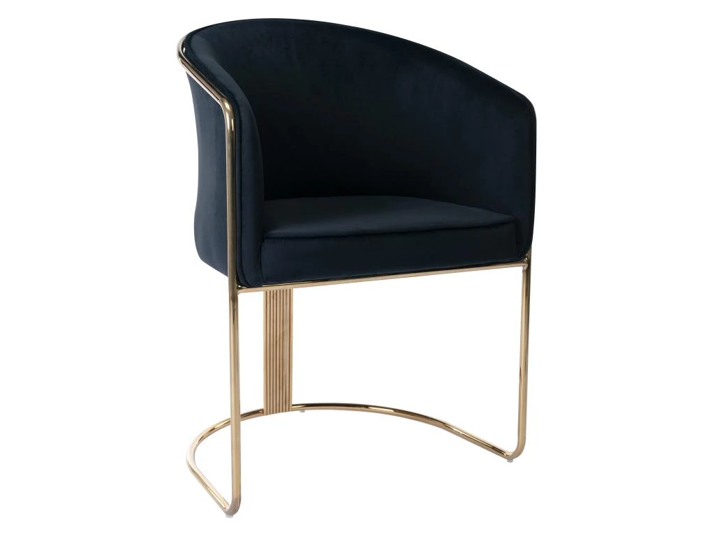 Lot De 6 Chaises Avec Accoudoirs En Velours Et Métal - Noir Et Doré - JOSETHE De Pascal MORABITO 5 Lot De 6 Chaises Avec Accoudoirs En Velours Et Métal - Noir Et Doré - JOSETHE De Pascal MORABITO – Image 3