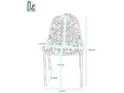 KAYELLES Lot 4 Chaises De Cuisine Design IKO (Bleu) 9 KAYELLES Lot 4 Chaises De Cuisine Design IKO (Bleu) -Meubles Soldes Boutique chaise 11119703