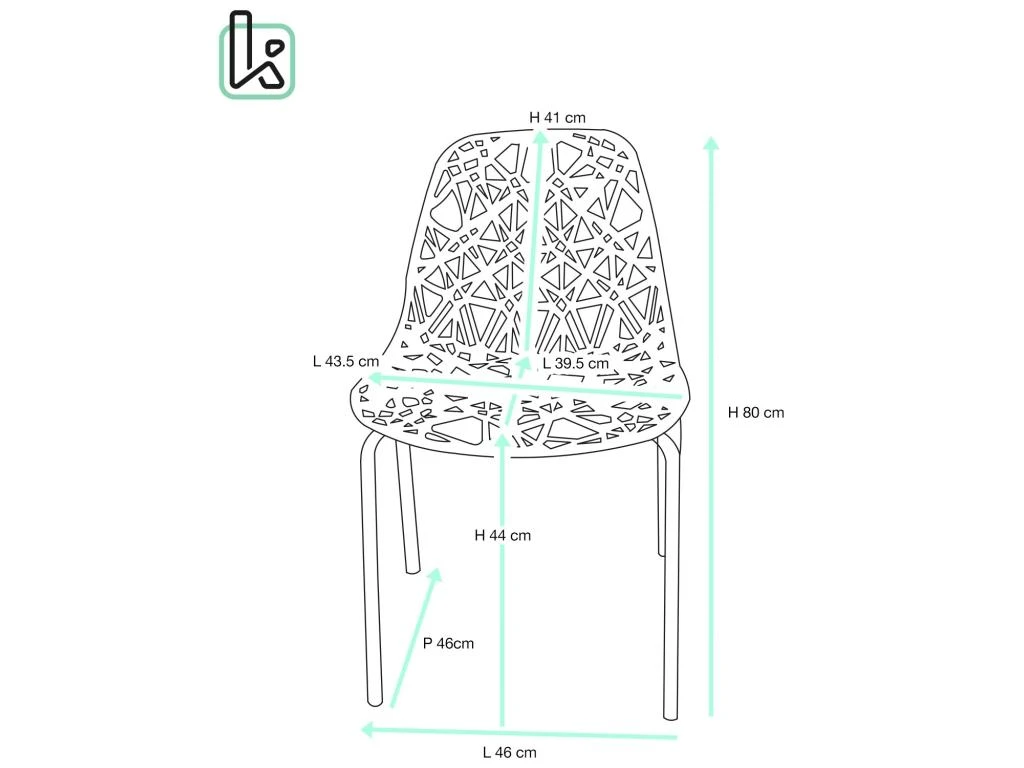 KAYELLES Lot 4 Chaises De Cuisine Design IKO (Bleu) 6 KAYELLES Lot 4 Chaises De Cuisine Design IKO (Bleu) â Image 4