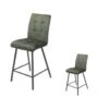 Duo De Chaises De Bar Matelassées Tissu/Métal Vert - HELIA -Meubles Soldes Boutique chaise 11136531