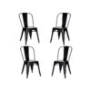 Quatuor De Chaises Métal Noir - VASSIA