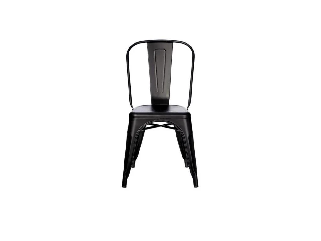 Quatuor De Chaises Métal Noir - VASSIA 4 Quatuor De Chaises Métal Noir - VASSIA – Image 2