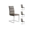 Quatuor De Chaises Eco-cuir Taupe - LONI -Meubles Soldes Boutique chaise 11137367