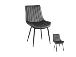 Duo De Chaises Simili Cuir Noir - TUCSON