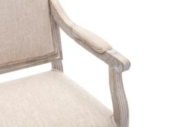 Lot De 2 Chaises Avec Accoudoirs En Tissu Et Bois D'hévéa - Beige - AMBOISETTE -Meubles Soldes Boutique chaise 11310955