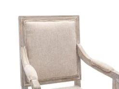 Lot De 2 Chaises Avec Accoudoirs En Tissu Et Bois D'hévéa - Beige - AMBOISETTE -Meubles Soldes Boutique chaise 11310957