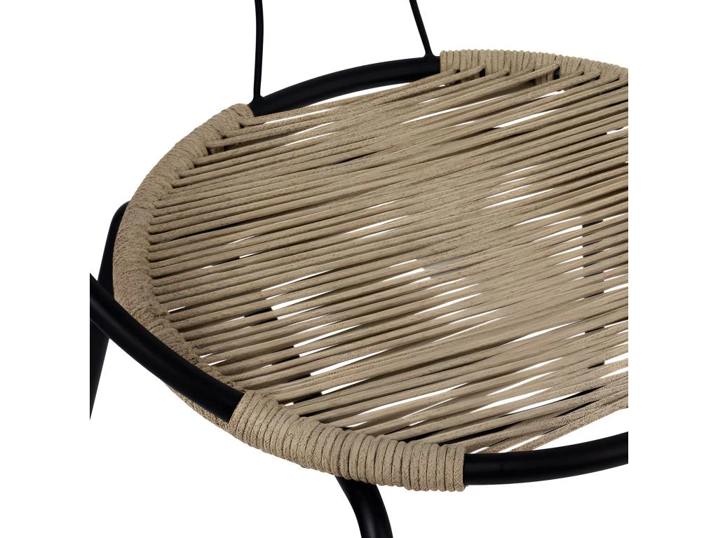 ROXANE - Chaise En Corde Naturel Et Métal Noir Mat (x2) 5 ROXANE - Chaise En Corde Naturel Et Métal Noir Mat (x2) – Image 3