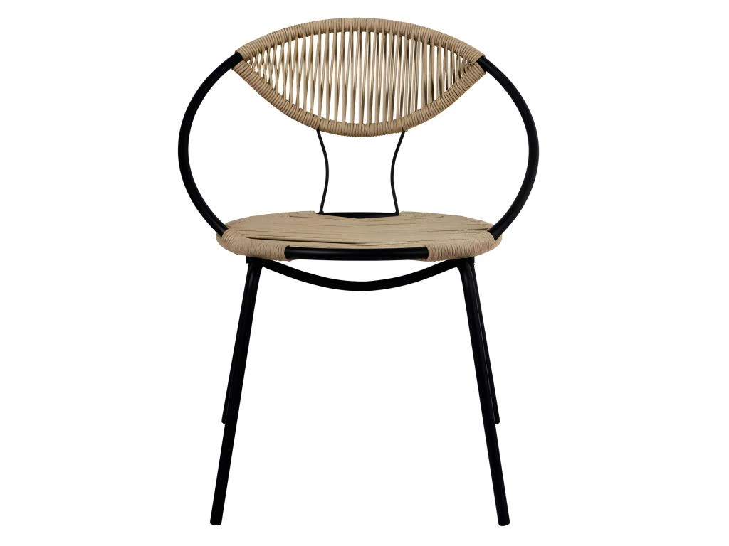 ROXANE - Chaise En Corde Naturel Et Métal Noir Mat (x2) 6 ROXANE - Chaise En Corde Naturel Et Métal Noir Mat (x2) – Image 4