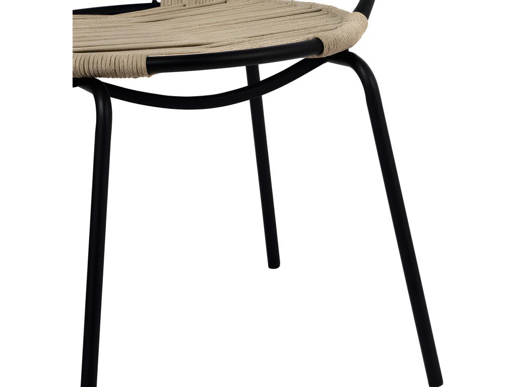 ROXANE - Chaise En Corde Naturel Et Métal Noir Mat (x2) 7 ROXANE - Chaise En Corde Naturel Et Métal Noir Mat (x2) – Image 5