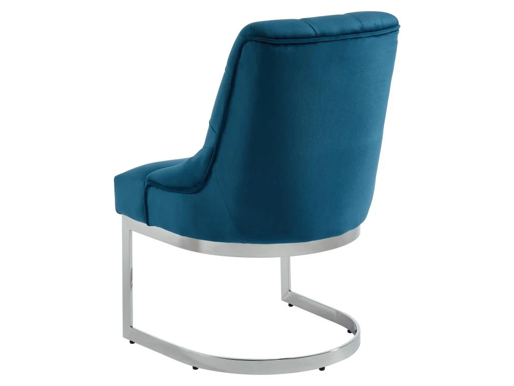 Lot De 2 Chaises En Velours Et Acier Inoxydable - Bleu Et Pieds Chromés - PORILASO De Pascal MORABITO 7 Lot De 2 Chaises En Velours Et Acier Inoxydable - Bleu Et Pieds Chromés - PORILASO De Pascal MORABITO – Image 5
