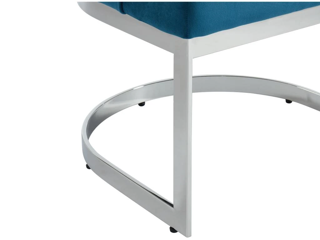 Lot De 2 Chaises En Velours Et Acier Inoxydable - Bleu Et Pieds Chromés - PORILASO De Pascal MORABITO 8 Lot De 2 Chaises En Velours Et Acier Inoxydable - Bleu Et Pieds Chromés - PORILASO De Pascal MORABITO – Image 6