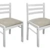 Lot De 2 Chaises De Salle à Manger Cuisine Design Classique Hévéa Solide Et Velours Blanc CDS020170 -Meubles Soldes Boutique chaise 12443553