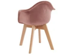 Lot De 2 Chaises Enfant Avec Accoudoirs En Velours Et Hêtre - Rose - POUPINETTE -Meubles Soldes Boutique chaise 12593775