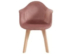 Lot De 2 Chaises Enfant Avec Accoudoirs En Velours Et Hêtre - Rose - POUPINETTE -Meubles Soldes Boutique chaise 12593777